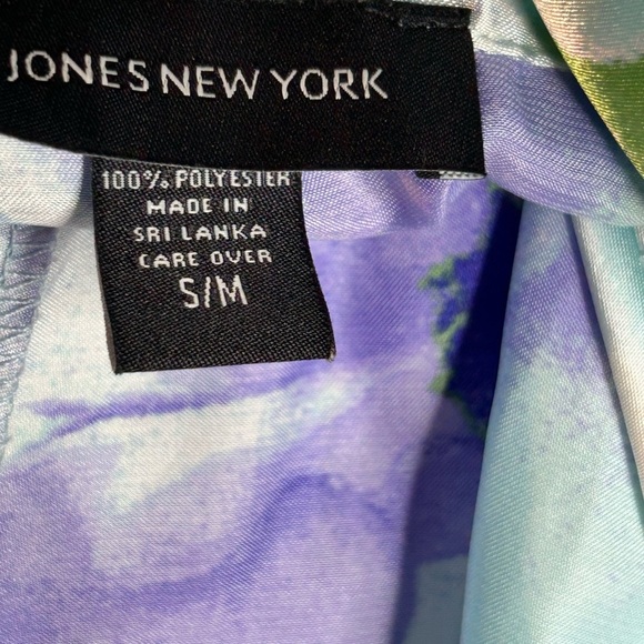 Jones New York Silky Satin Violet Floral Lace Trim Floor Length Belted Robe S/M - Picture 10 of 10